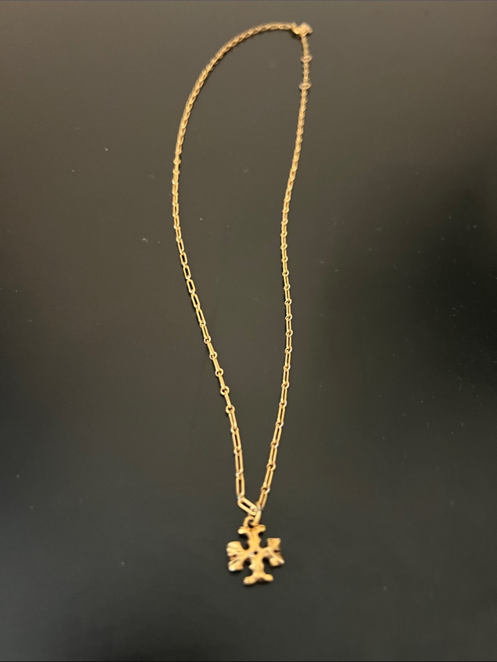 Tory Burch Gold Cross Pendant Necklace